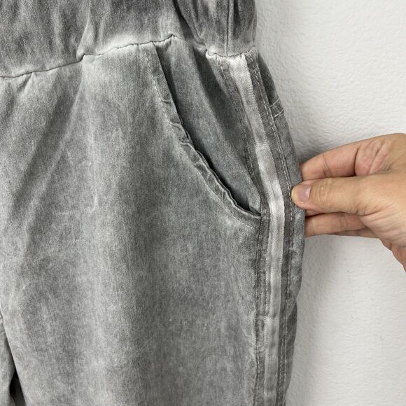 Made in Italy Gray Crinkle Pant Viscosa Blend with Stripe Side Size 2 - Picture 4 of 9